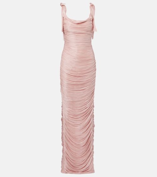 Ruched silk gown