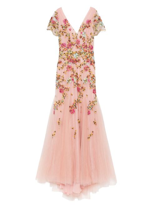 costarellos embroidered tulle dress Costarellos - Fara Crepe Crystal Gown main image 1
