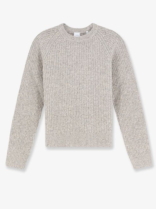 Virgin Wool Braided Knit Sweater — Gray
