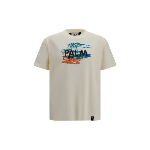Logo-Graphic Cotton T-Shirt — Beige