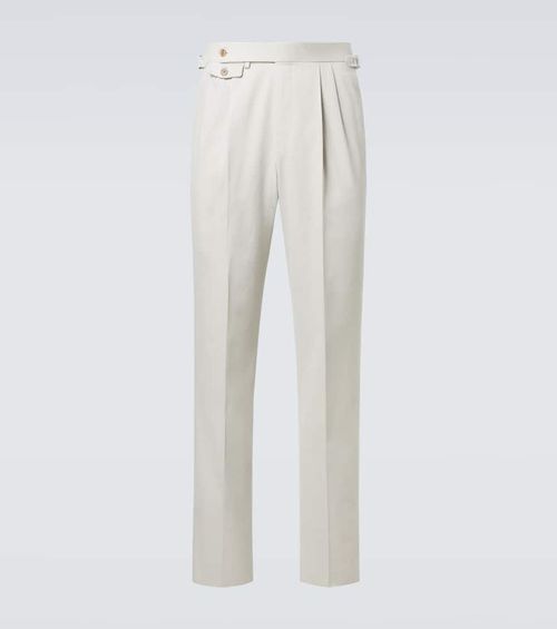 Cotton and cashmere straight pants