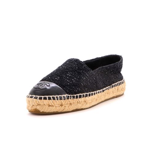 Women's CC Cap Toe Espadrilles Tweed with Leather