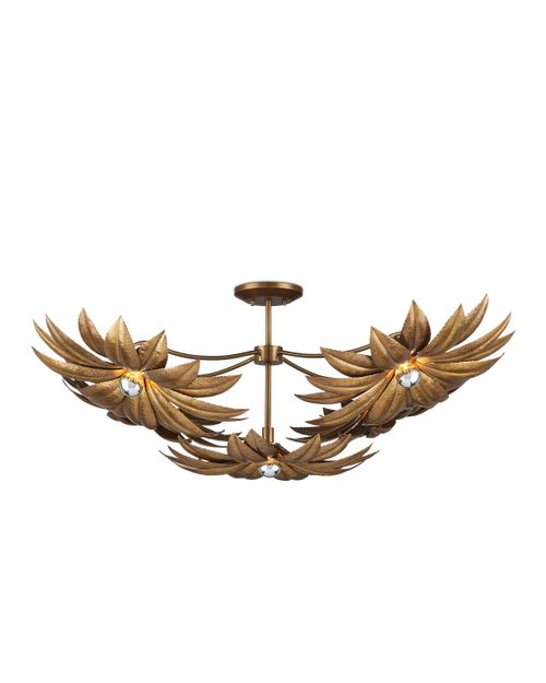 Antique Brass Semi-Flush Mount from the Alithea Collection