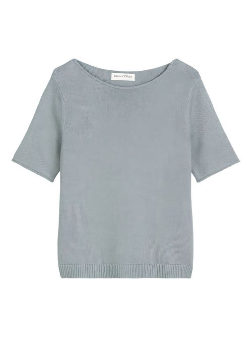 Short-sleeve knitted top - Blue