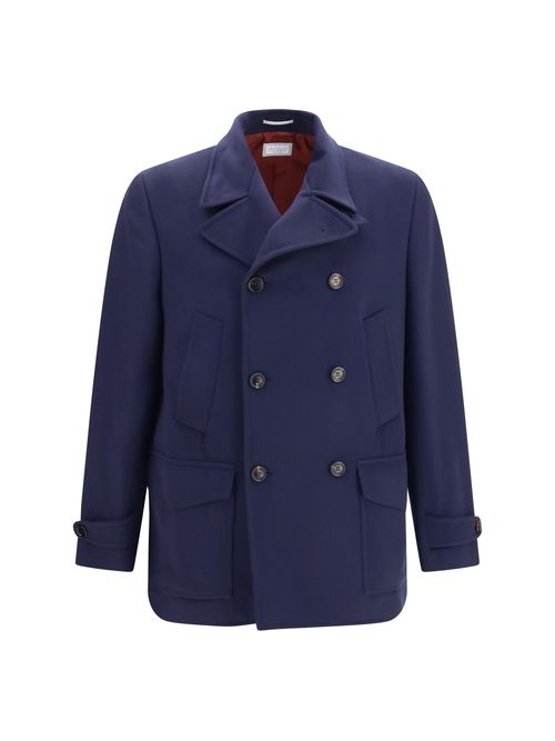 Double-Breasted Wool Coat — Navy