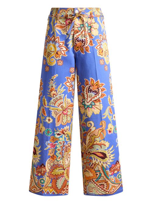 ETRO printed belted trousers - Blue