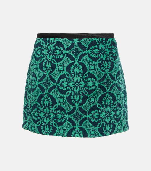 Jacquard high-rise cotton miniskirt