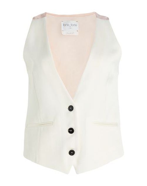 Forte_forte Woman Tailored Vest Ivory Size 2 Viscose, Virgin Wool, Polyester