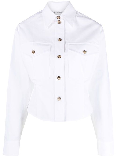 Cropped cotton shirt - White