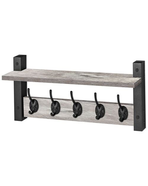 XL Wall Mount Coat Hooks Floating Shelf