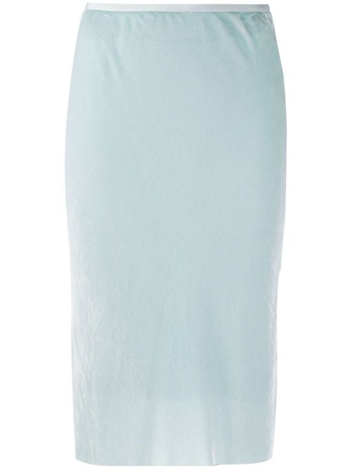 Textured high-waisted pencil skirt - Blue