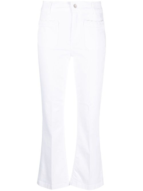 Flared cropped trousers - White