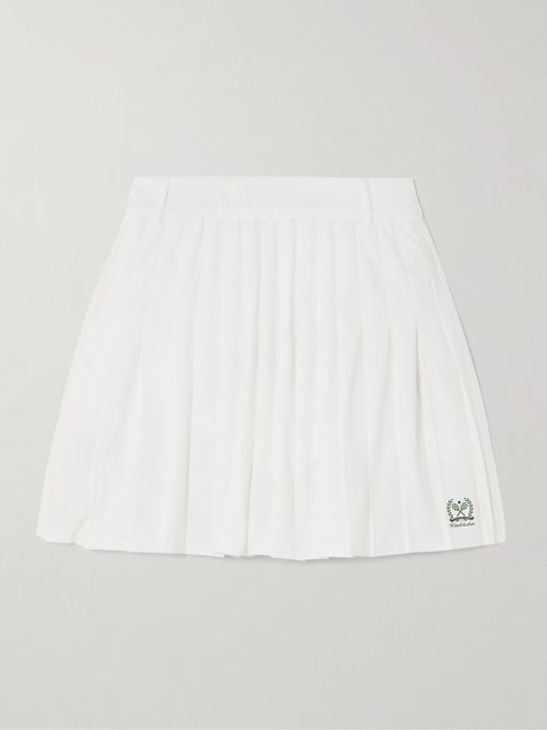 + Wimbledon Pleated Printed Stretch Tennis Skirt - White