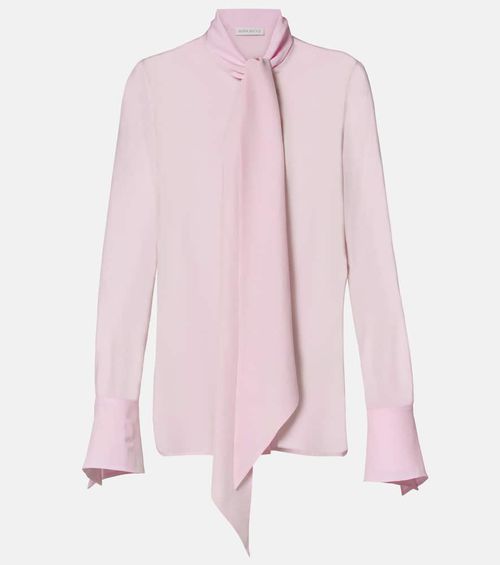Lavalliere silk crêpe de chine shirt