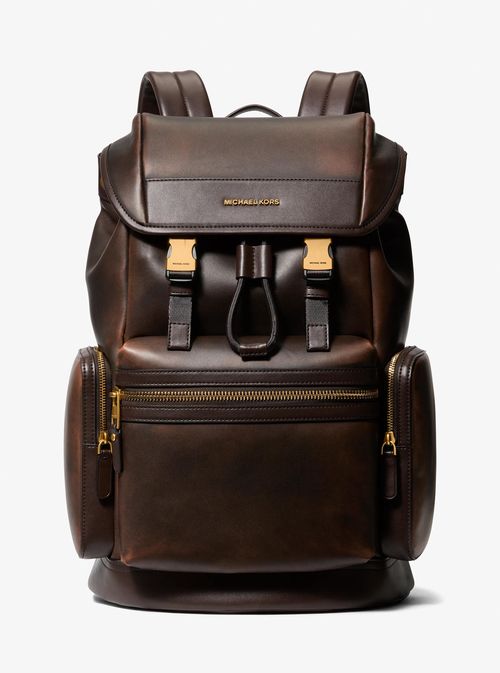 Michael Kors Hudson Burnished Leather Backpack in Brown - One Size by