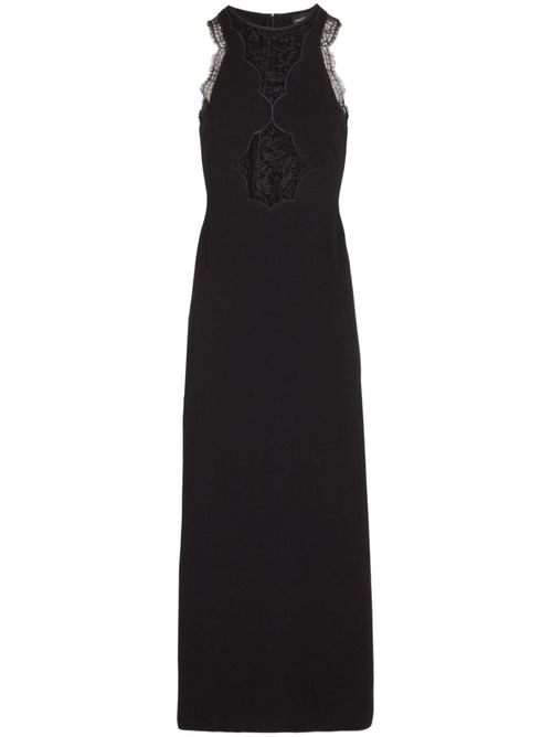 Lace detailing long dress - Black