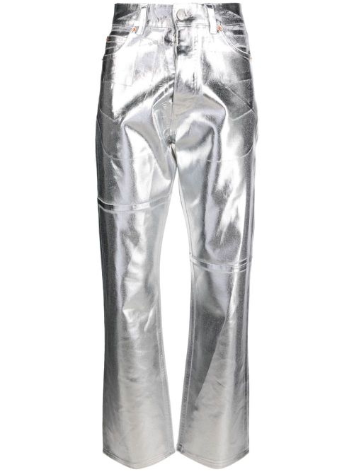 Coated straight-leg jeans - Silver