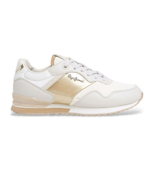Pepe Jeans for woman. PLS40046 London Shine beige slippers (36), Flat, Laces, Casual