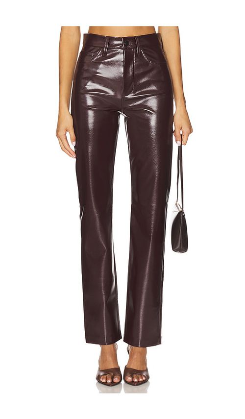 Joe's Jeans The Margo Vegan Leather Slim Pant in Burgundy. - 34 also