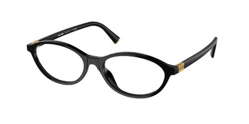 Miu Miu MU09XVF Asian Fit 16K1O1 Women's Eyeglasses Black Size 55 - Blue Light Block Available