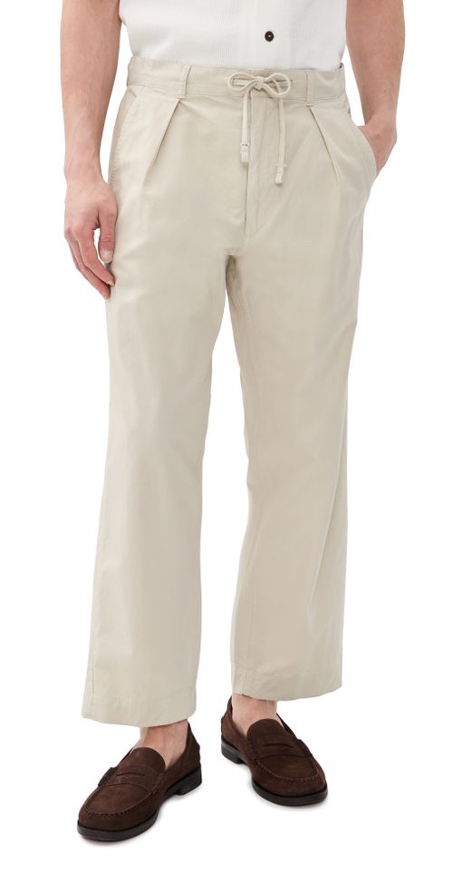 Featherweight Twill Prepster Easy Pleated Pants Stoneware Grey
