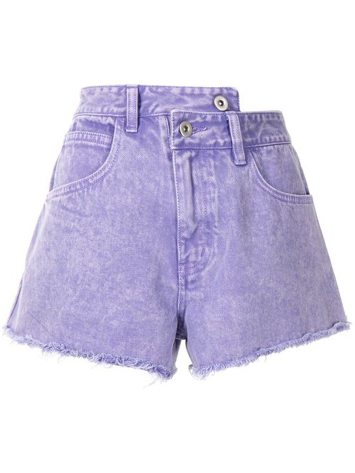 Washed denim shorts - Purple