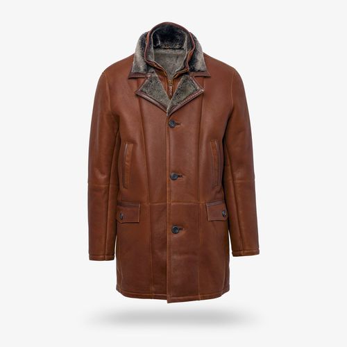 Silky Shearling Jacket in Cognac