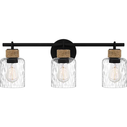 Matte Black Three Light Bath from the Baltic Collection