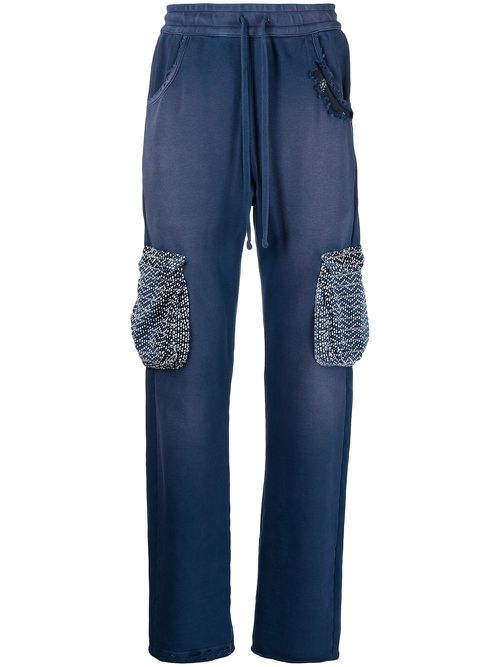 Distressed-finish sweatpants - Blue