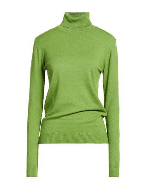 Woman Turtleneck Green Size L/XL Viscose, Polyamide, Polyester