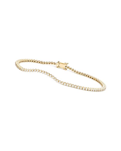 14K Gold Over Silver Cz Bracelet