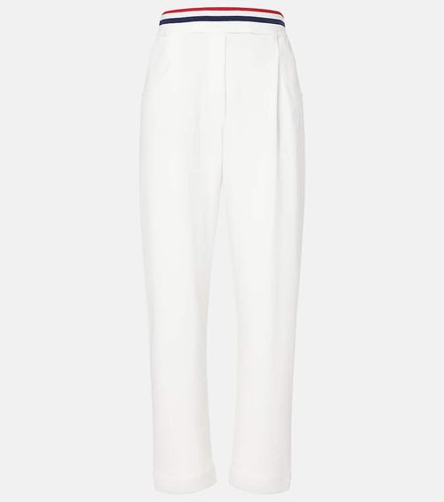 Cotton-blend tapered pants