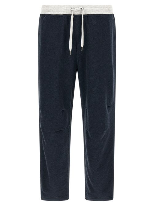 Linen Cotton Joggers Pants Blue