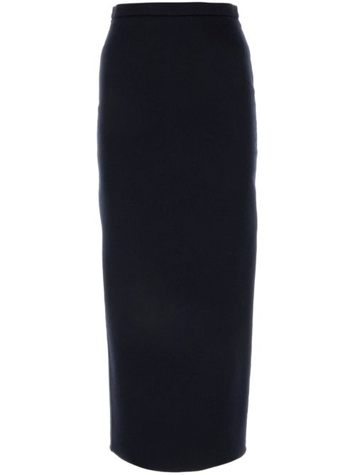 Navy Blue Wool Long Skirt