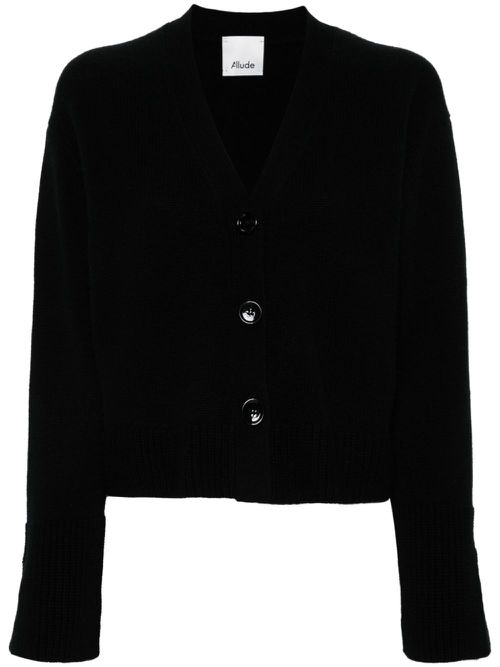 V-neck cashmere cardigan - Black
