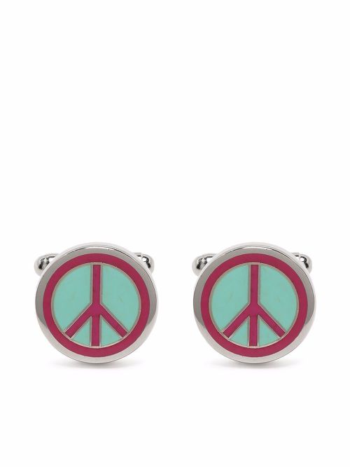 Peace enamel cufflinks - Silver