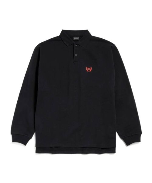 Long-sleeved loose polo shirt