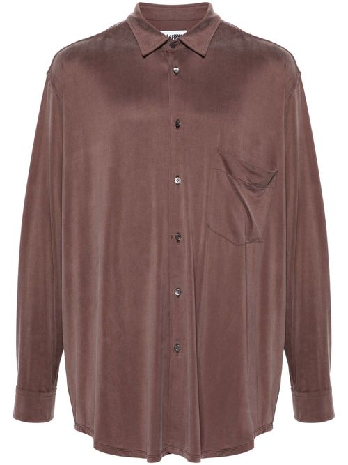 Braided-strap detailed silk shirt - Purple