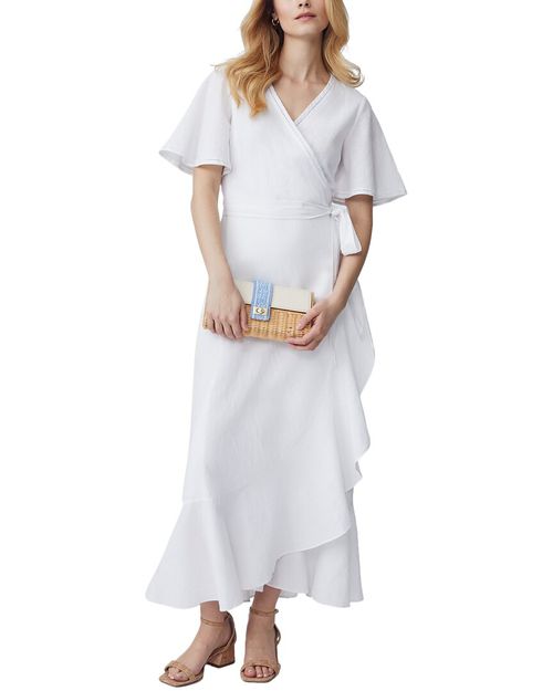 simple a line wedding dress with pockets Simple Long Satin A-Line Wedding Dresses With Pockets  MakerryBridal