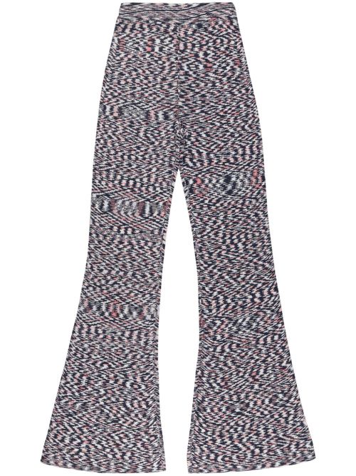 Printed flared trousers - Black