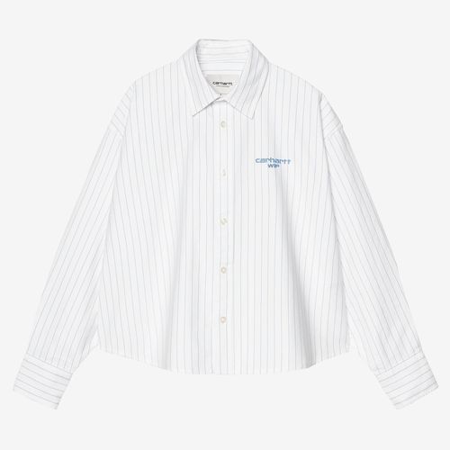 Carhartt WIP | Wmns Long Sleeve Cassel Shirt - Cassel Stripe, Bleach / White - unisex