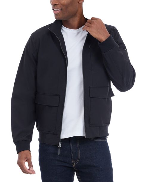 Men's Solid-Color Stand-Collar Hipster Jacket - Black