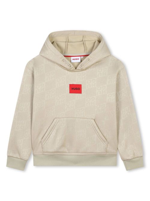 Monogram-pattern hoodie - Neutrals
