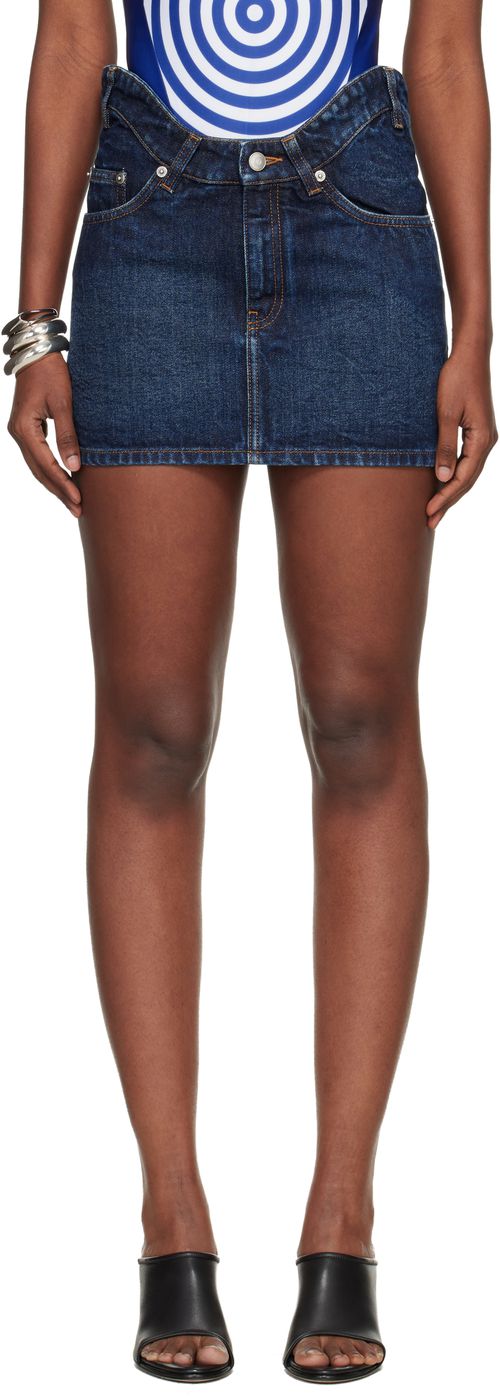Blue 'The Curved' Denim Miniskirt