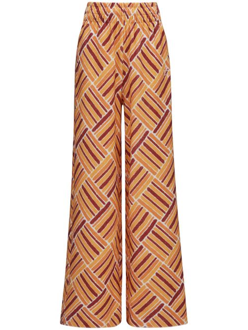 Eularia geometric-print cotton trousers - Orange