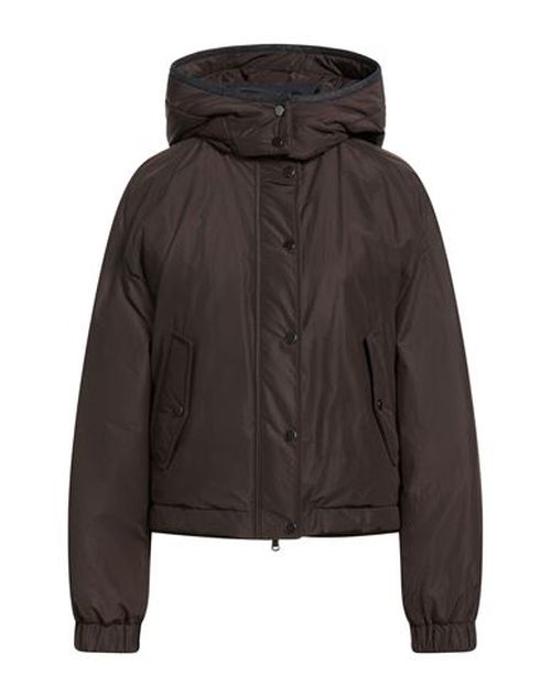 Woman Puffer Dark brown Size 6 Polyester, Cotton