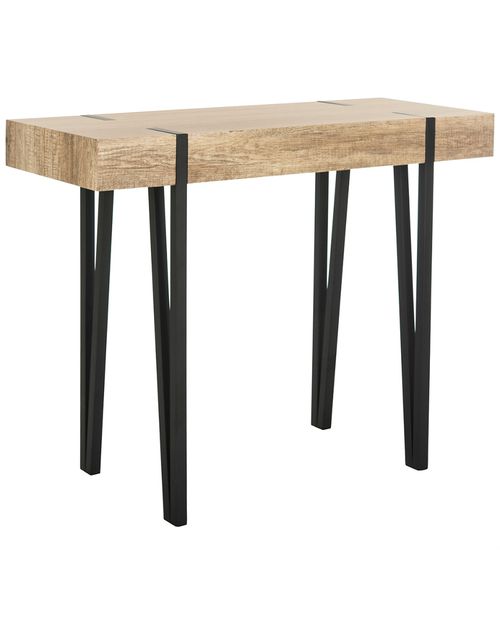 Alyssa Rustic Midcentury Wood Top Console Table