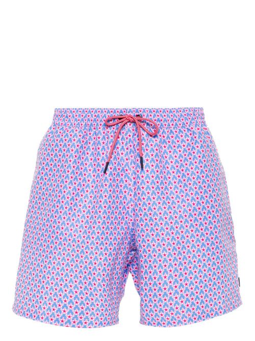 Floral-print swim shorts - Blue