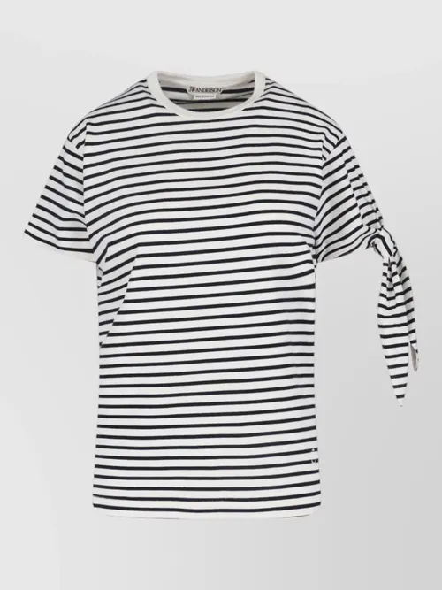 JW Anderson - crew neck striped top side tie detai