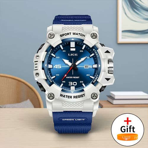 TEMU Lige Men's Fashion Sports Watch Digital Quartz Watch Alarm Chronograph Luminous Watch Outdoor Hiking Graduation Gift Birthday Gift